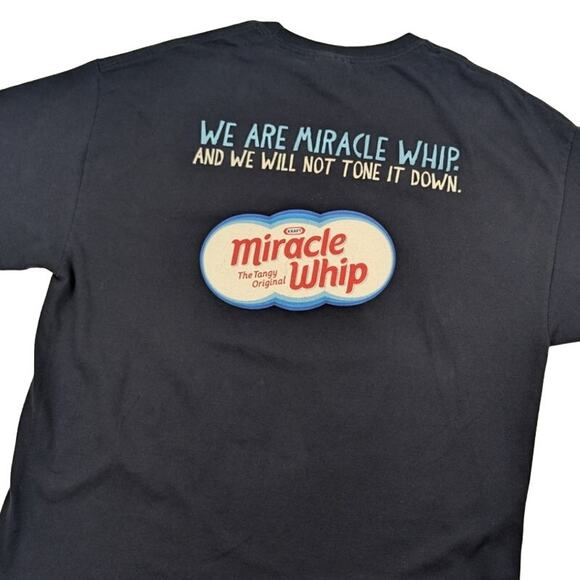 Miracle Whip Y2K Mayonaise Comedy Joke Promotional Navy Shirt Size Large - Picture 3 of 7